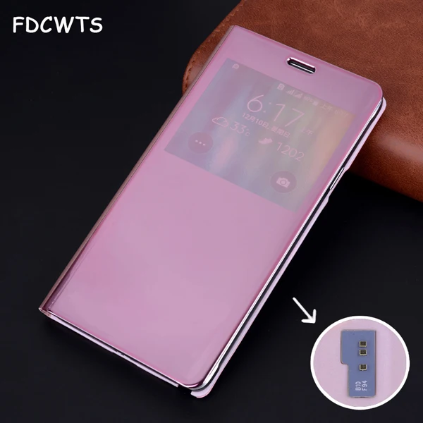 Откидной зеркальный чехол для телефона samsung Galaxy Note 4 Note4 Galaxy Z SM N910 N910F N910C N9100 SM-N910F SM-N910C - Цвет: Rose gold