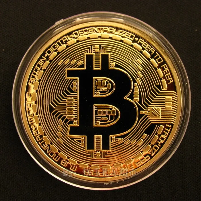 Позолоченный монета-Биткоин коллекционное Биткоин искусство, Коллекционирование, подарок, памятные монеты, не монеты иностранных валют