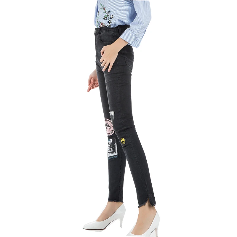 Женские джинсы с высокой талией эластичные брюки до щиколотки тонкие Капри