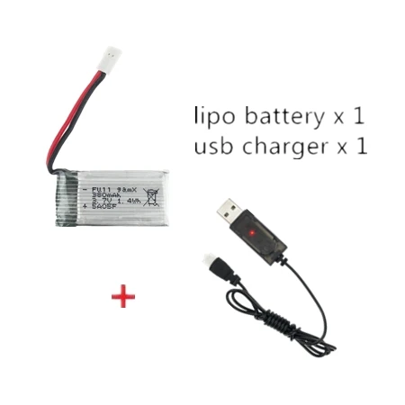 Литий-полимерный аккумулятор 3 7 В 380 мА/ч с зарядным кабелем для моделей E20 Hubsan H107 l