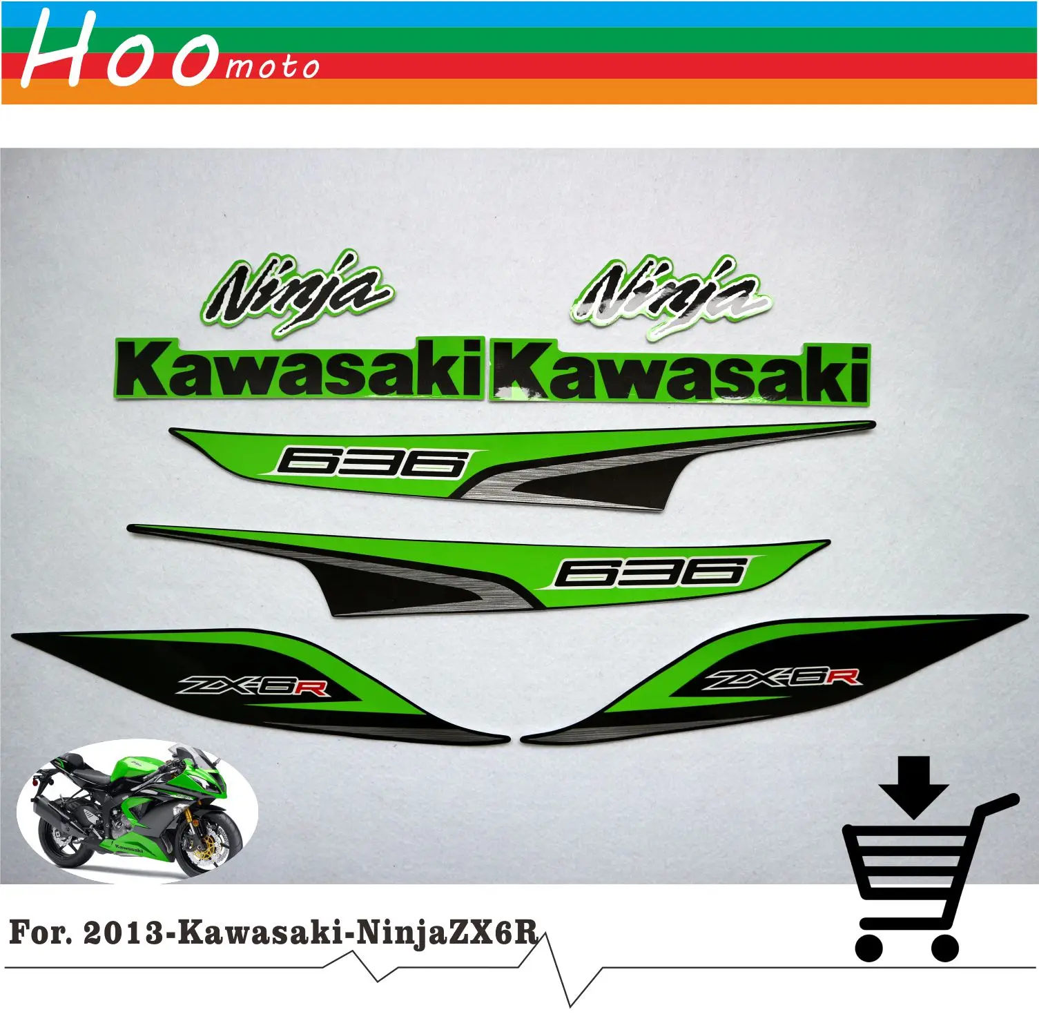 ZX 6R 2013 полные наклейки графический комплект мотоцикл весь автомобиль 3М для Kawasaki