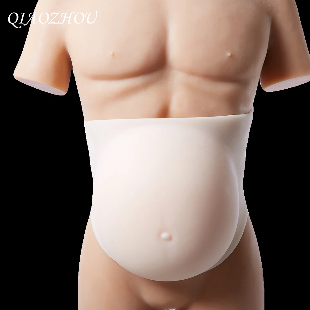 

8-10 Month 3500g Beige or White silicone fake Belly Actore False Pregnancy Artificial Baby Tummy Belly Pregnant Bump