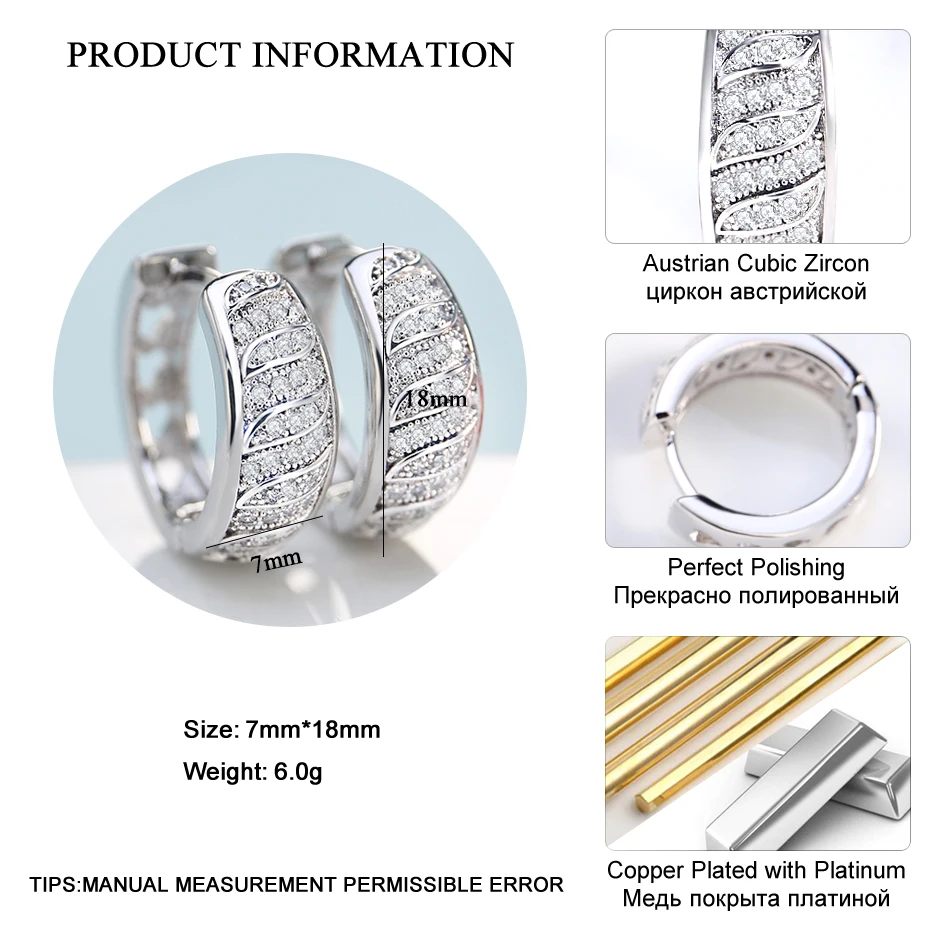 

LADYCHIC Elegant Women Round Earrings Paved Tiny Zirconia Stones Luxury Ladies Circle Hoop Earring Wedding Jewelry LE1012