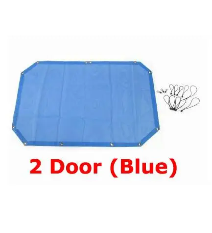 BLUE 2 DOOR Автомобиль для крыши, Солнцезащитный сетки верхняя крышка Anti UV лучей полиэстер для Jeep Wrangler JK 07 до 2 двери и 4x4 интимные аксессуары стайлинга автомобилей - Название цвета: BLUE 2 DOOR