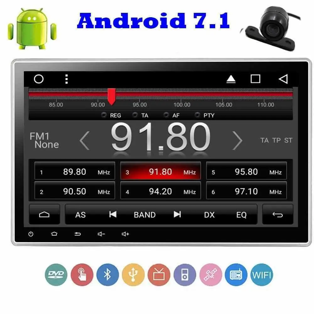 Задняя камера + четырехъядерный автомобильный стерео gps трекер Android 7 1 2Din Головной