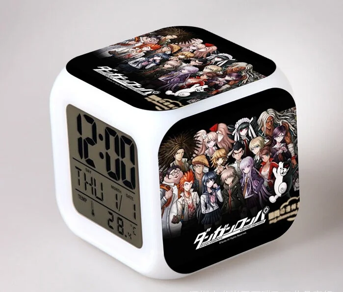 Японский аниме Danganronpa Dangan Ronpa 7 Изменение цвета цифровой будильник 8 см|digital alarm