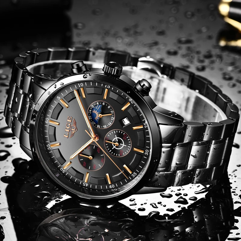 Reloj Hombre 2019 новые часы мужские LIGE модные спортивные кварцевые s Топ бренд класса
