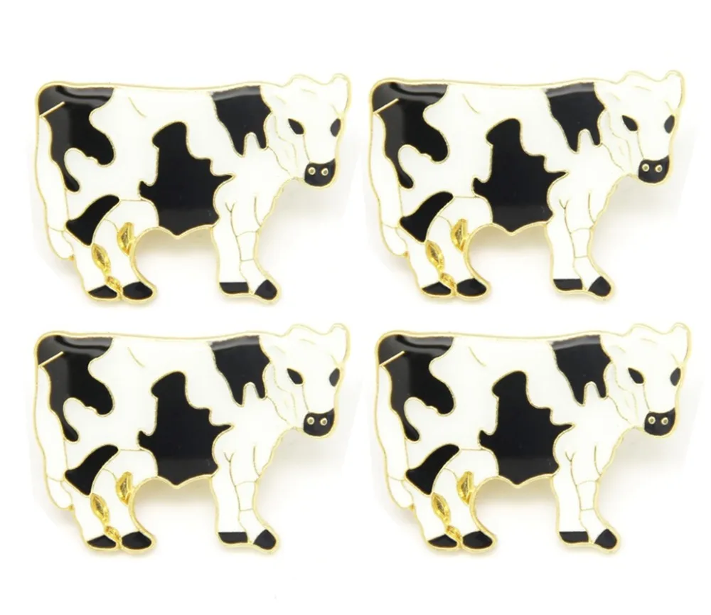 Значок с лацканами/галстуком/шляпой или булавкой в виде коровы 5 шт. брошь подарок