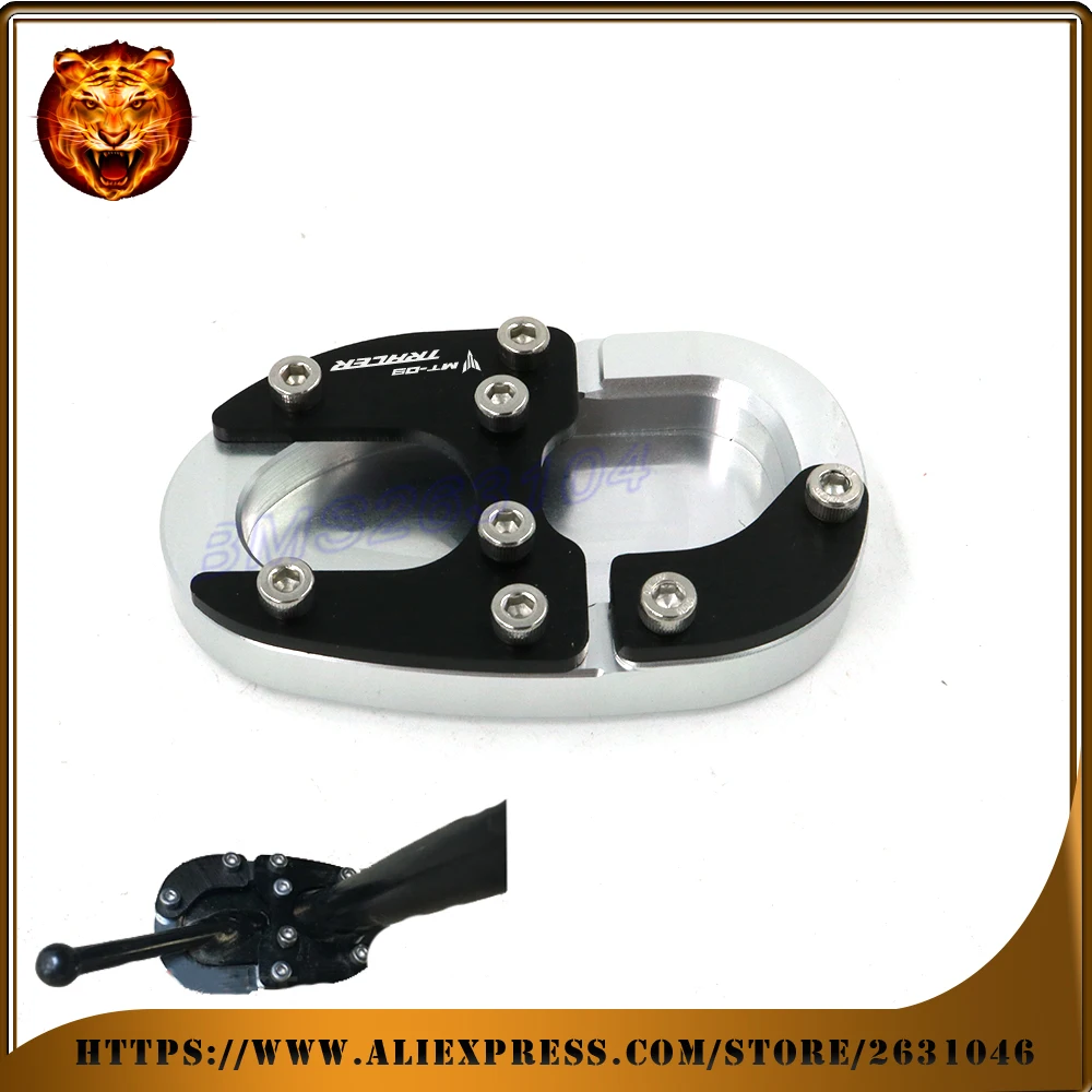 

For YAMAHA MT09 Tracer 2015-2016 Motorcycle Side Kickstand Stand Extension Support plane Plate with logo New free shipping 2017
