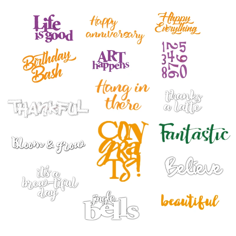 Несколько типов английских слов фраза металлические режущие штампы трафареты