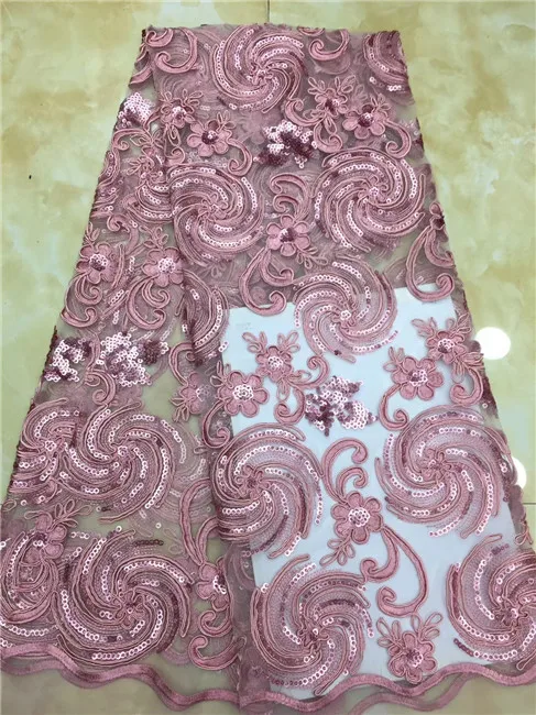 

French Net Lace Fabric Latest african guipure lace fabric with embroidery mesh tulle royal blue cord Sequins lace fabric X01