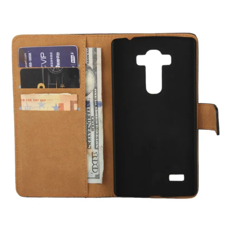 Черный высококачественный чехол-бумажник из натуральной кожи для LG G4 Beat/G4S в виде