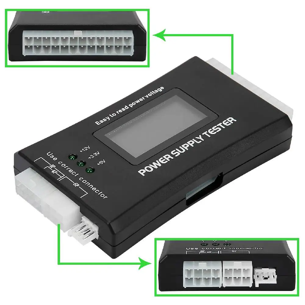 Цифровой ЖК-блок питания тестовый er многофункциональный компьютер 24 Pin LCD HD ATX BTX
