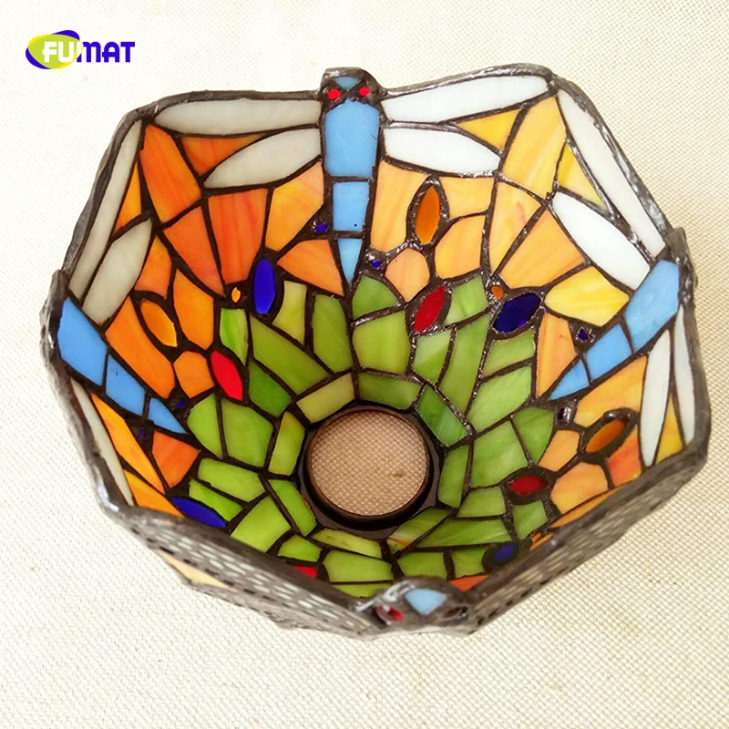 Фумат Тиффани Настенные Бра Светильник Стрекоза LED Ретро стиль проход витражное