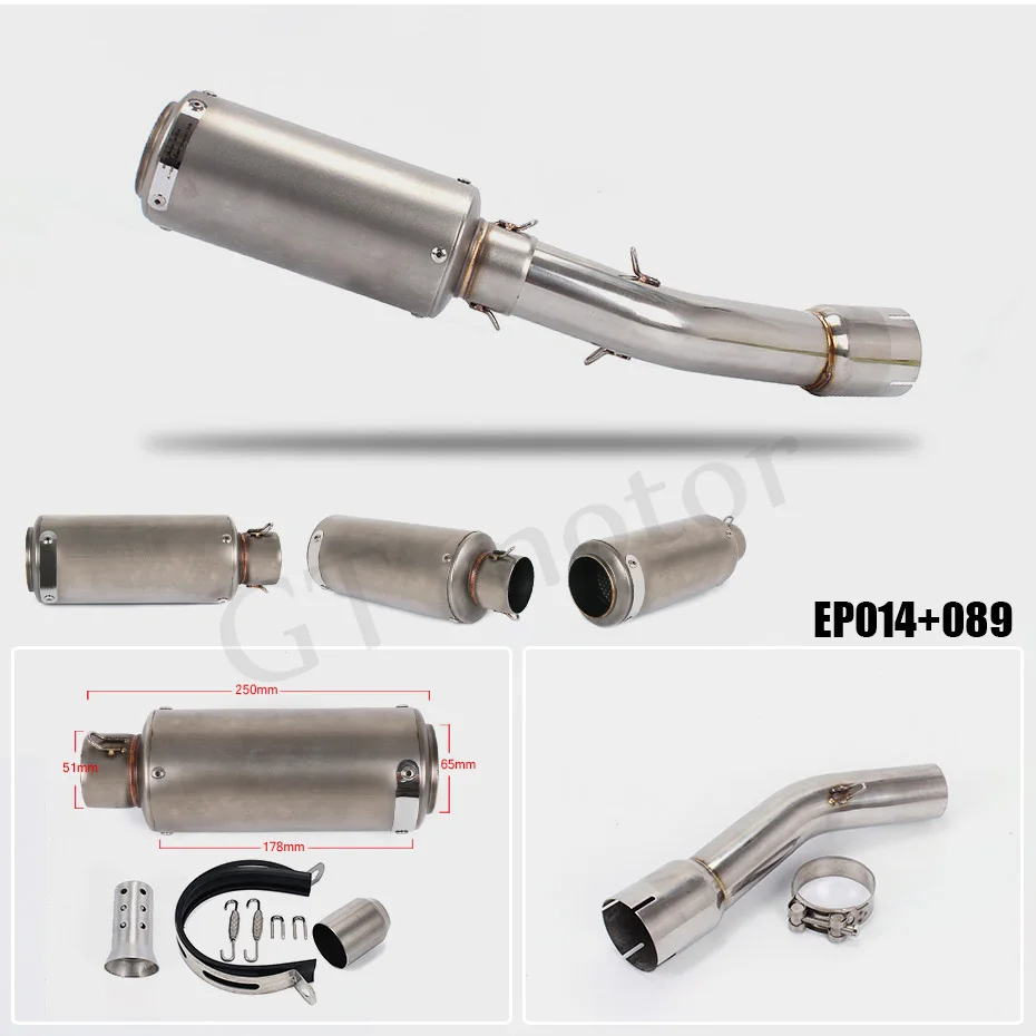 GT двигатель мотоцикл глушитель трубы из углеродного волокна Выхлопной средней
