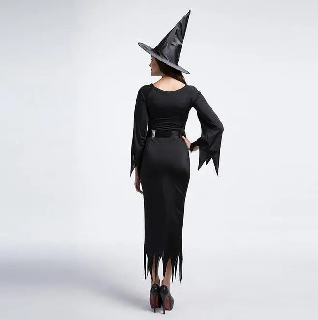 Black Witch Costume Deluxe Adult Womens Magic Moment Halloween Fancy Dress |