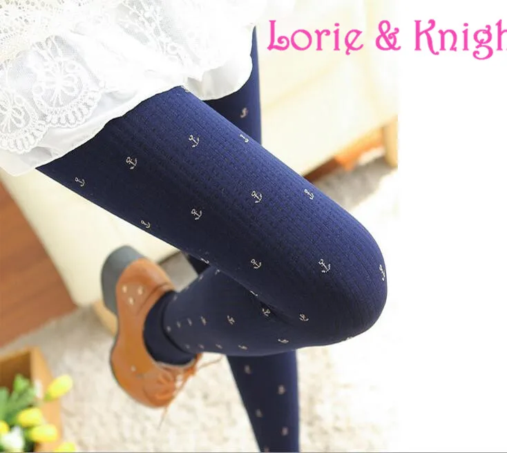 Японские Колготки с рисунком якоря сезон зима-осень плотные теплые тонкие