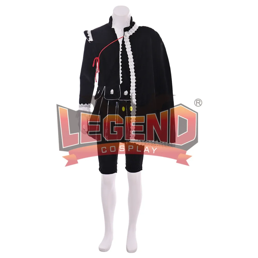 Мужской костюм для косплея черный двойка с накидкой аристократический