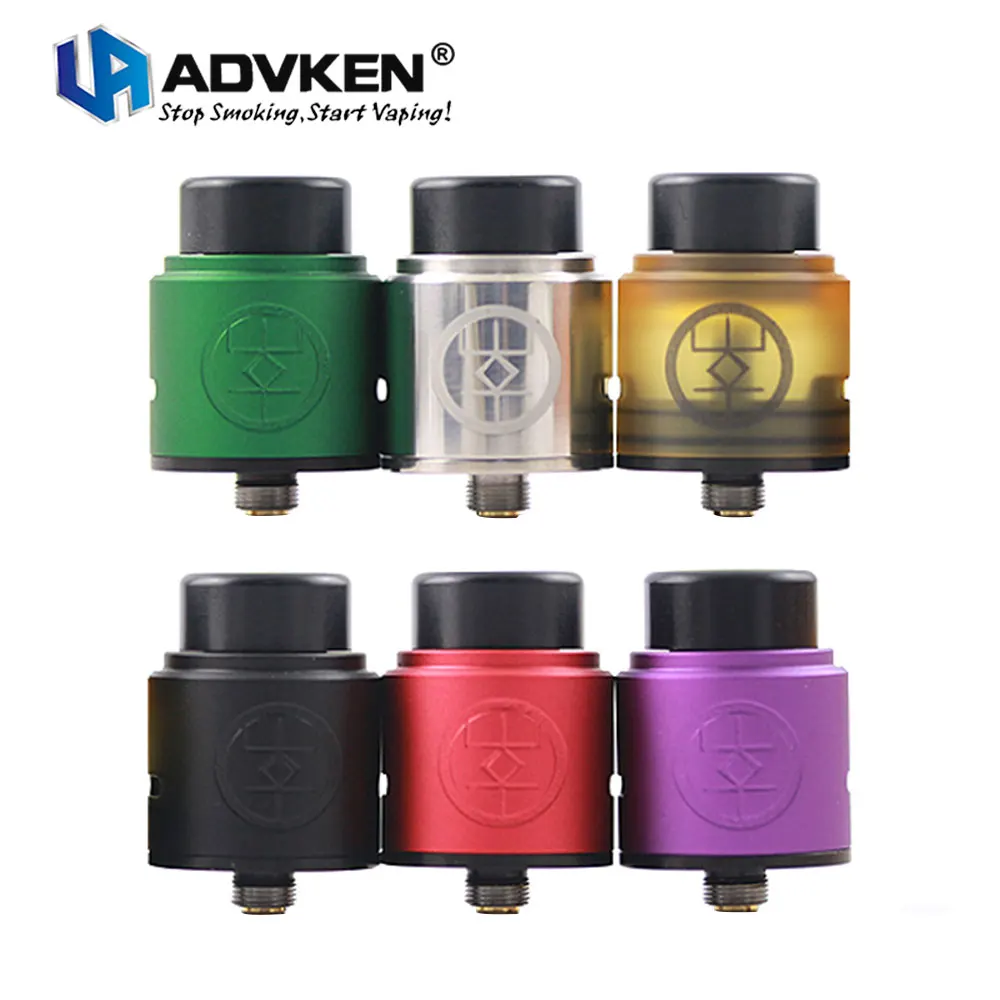 New Arrival Advken Breath RDA Tank 24mm Diameter Atomizer with Dual Posts Design &amp Gold Plated Bottom Feed Pin E-cig Vape | Электроника