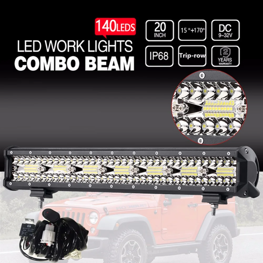 ADZOON освещение бар 20 ''дюймовый 420 Вт combo Луч offroad светодиодный свет для 12 в 24