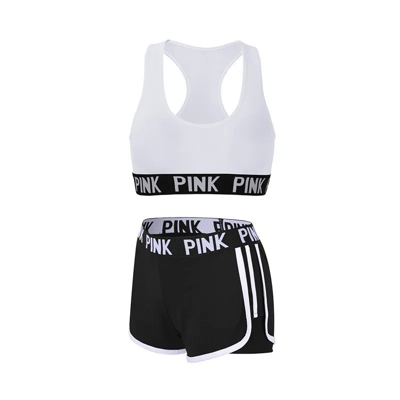 white set Women Workout Clothes 2 Piece Gym Set Women Yoga Set Sport Set Women Gym Wear Jogging Fitness Clothing Conjunto Sport Mujer - Цвет: white set