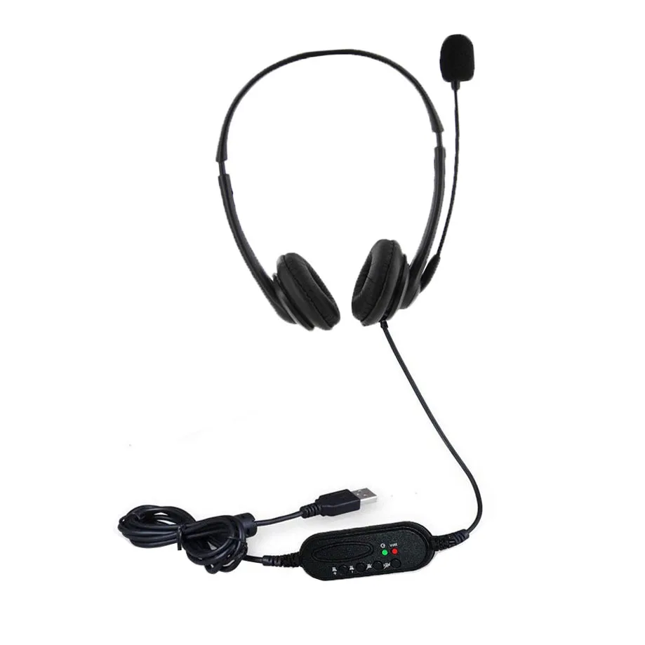 Гарнитура объемная стерео головная повязка наушники USB 2 0 с микрофоном для ПК