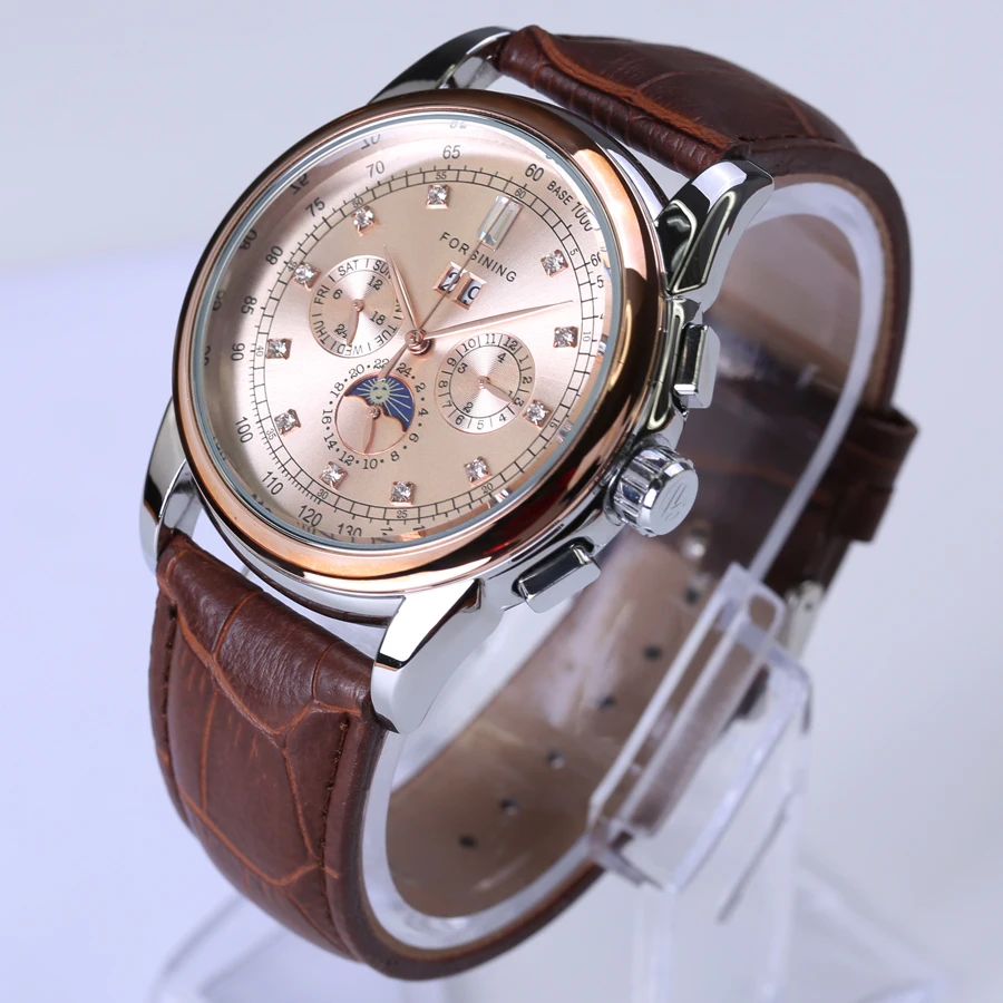 Часы наручные Forsining Мужские механические брендовые Роскошные водонепроницаемые