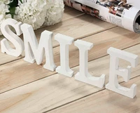 12cm artificial wood letters wedding decorative white letter for home decorative butterfly crown diamond ring wall sticker