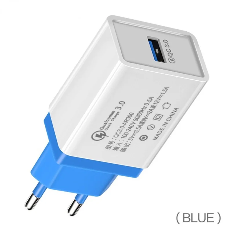 5V 3.5A Быстрая зарядка 3,0 18W USB зарядное устройство 6 цветов Быстрая зарядка мобильного телефона EU вилка настенная Зарядка для iPhone samsung huawei Xiaomi