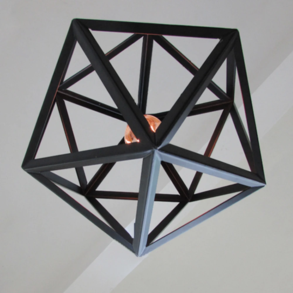 Черный подвесной светильник из кованого железа промышленный для офиса отеля