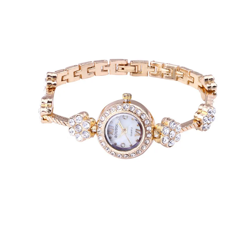 

Luxury Women Watches Fashion Flower Crystal Rhinestone Quartz Ladies Wrist Watch Women Casual Rose Gold Watch Relogio Feminino/C