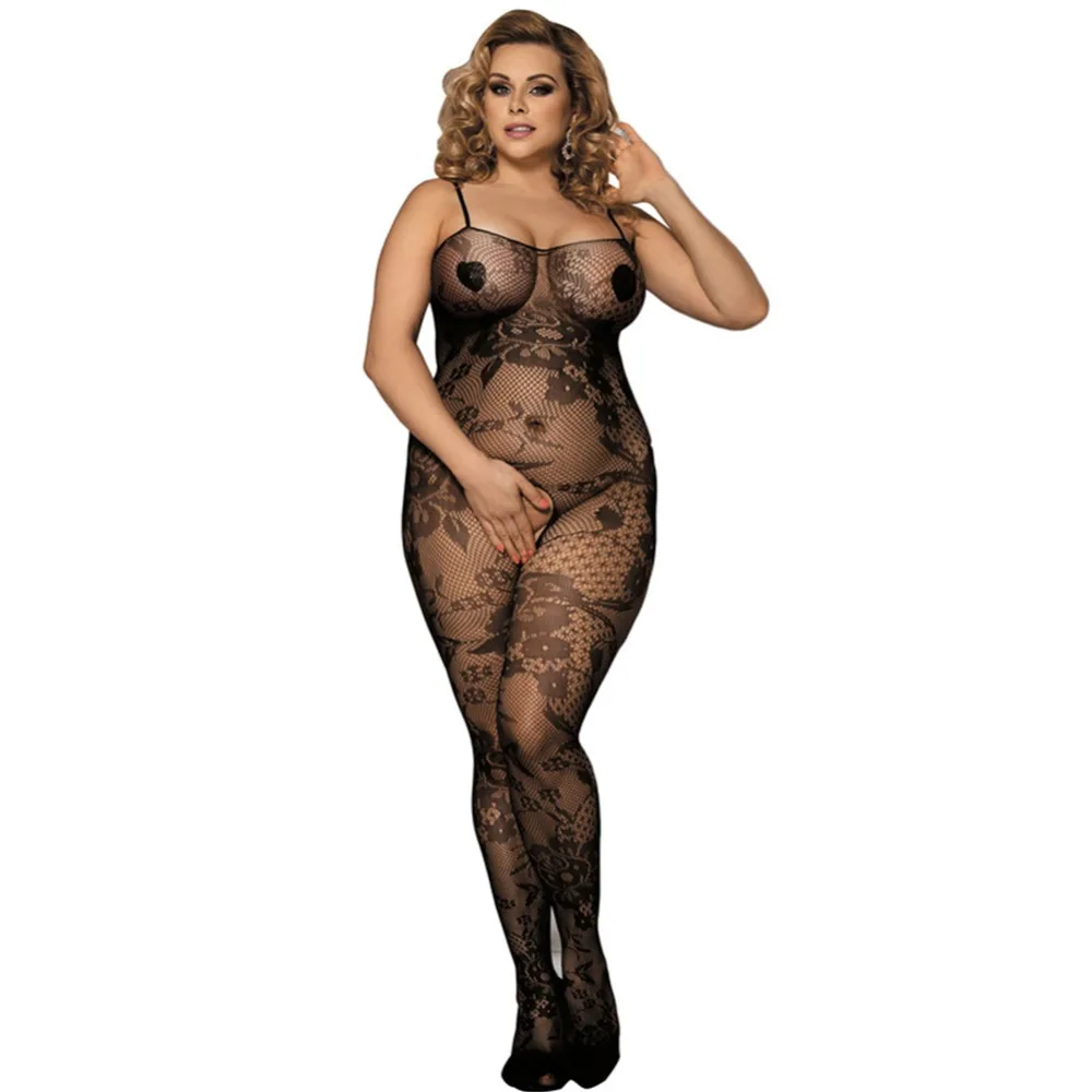 XL Erotic Lingerie Lace Embroidery High-Grade Open Slings Jumpsuits Pussy Bodystocking Sexy Underwear Transparent | Тематическая