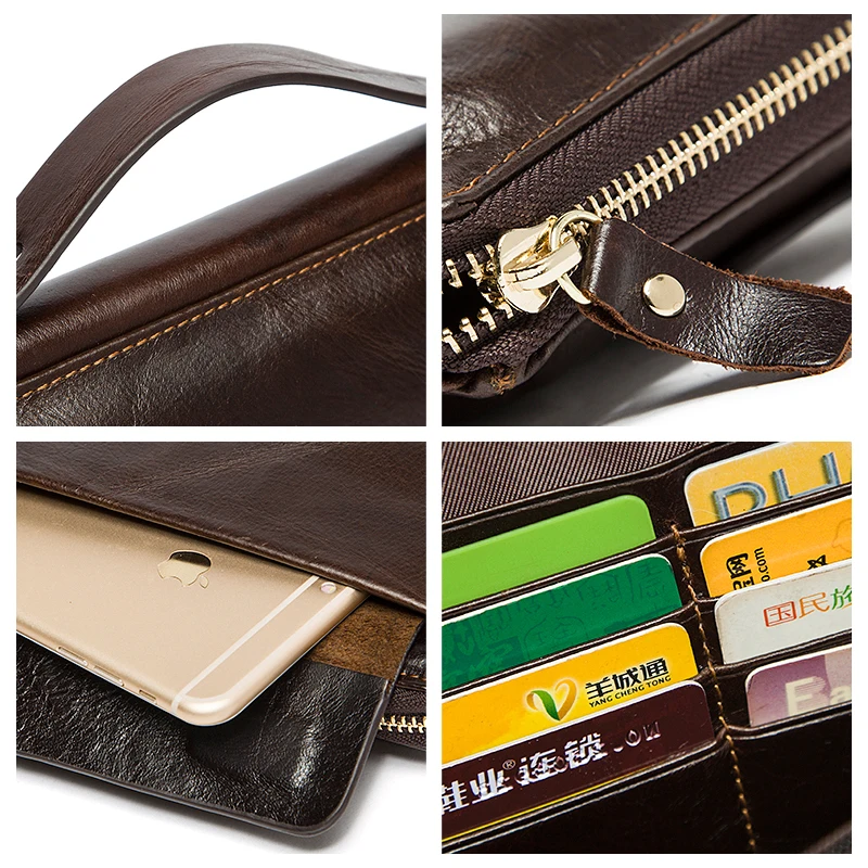 WESTAL Вместительный Кошелек Мужской Натуральная Кожа Клатч Бумажник Портмоне