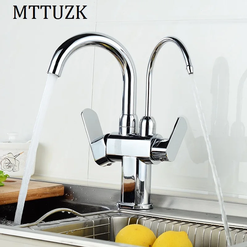 Современный новый полированный хромированный латунный кухонный кран MTTUZK