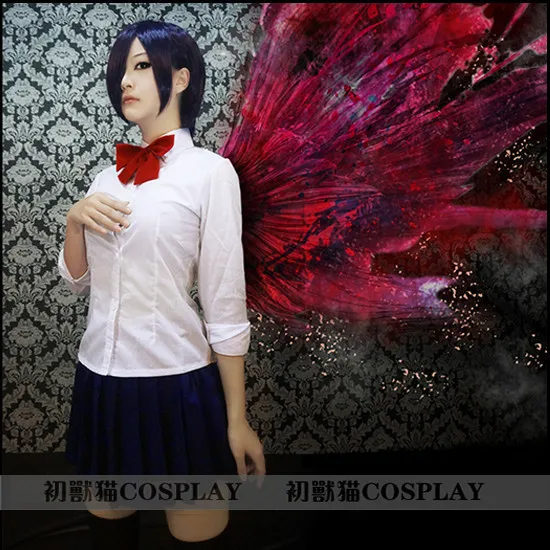 Костюм для косплея аниме тоуль киришима тука 3 в 1 футболка + юбка бабочка большие