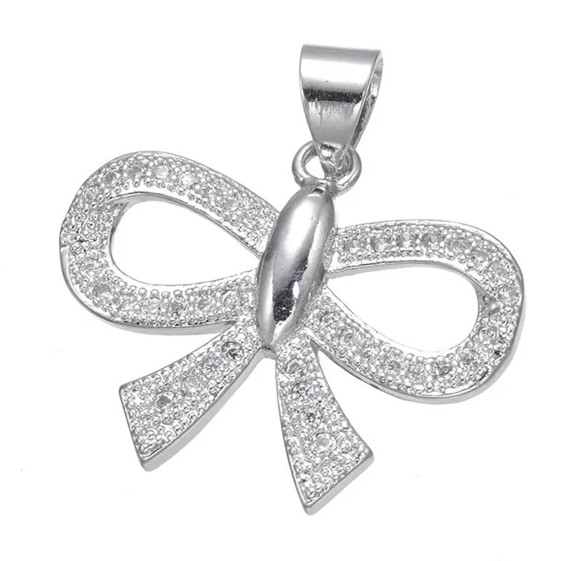 Горячие модные ювелирные изделия Bijoux Циркон Подвески с бантиком подвески для