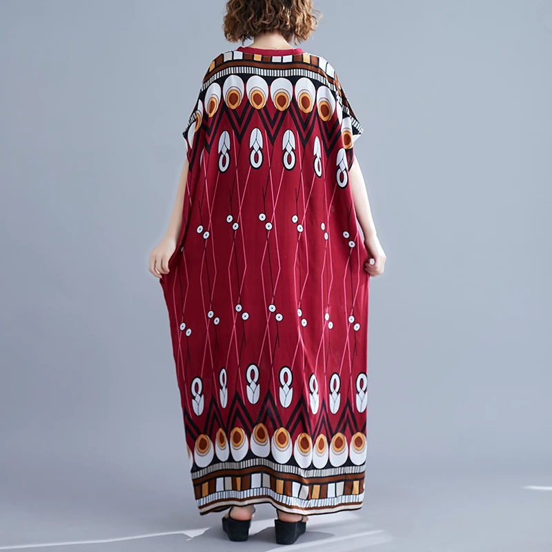 ARCSINX красные платья для женщин большого размера 4XL 5XL 6XL 7XL 8XL хлопковое Летнее
