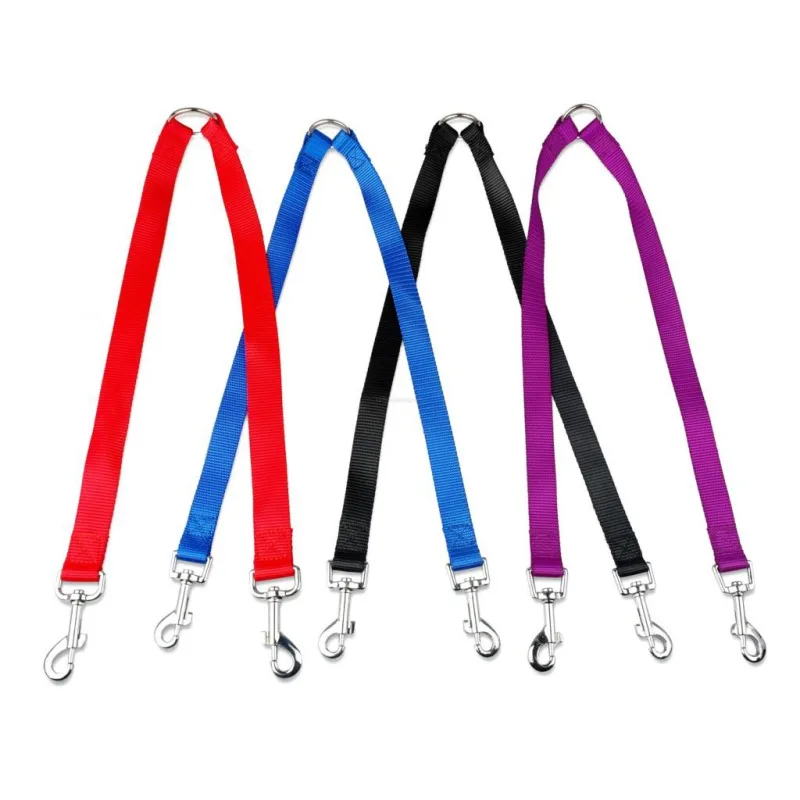 1PCS One Pulling Two-headed Dog Traction Rope Collars Harnesses Leads Leash With Polyester A Pets For Puppy W | Дом и сад
