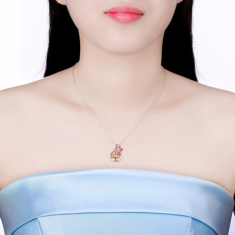 Женское Ожерелье с кристаллами LEKANI ожерелье кулоном из серебра 925 пробы золотым