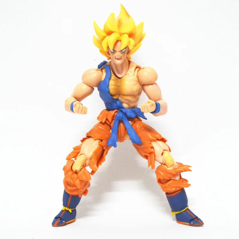 Huong Аниме Фигурка 17 см Dragon Ball Z SHFiguarts Son Gokou Super Warrior Awakening Ver. ПВХ фигурка