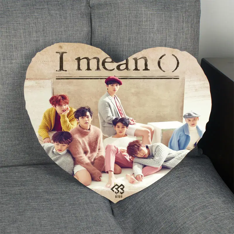 4 Kpop наволочка BTOB в форме сердца атласная тканевая Подушка Чехол для дома спальни свадебное украшение наволочки - Цвет: 4