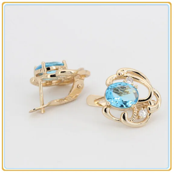 Серьги золотистого цвета 585 пробы Orecchini Brincos трендовые новые модные женские