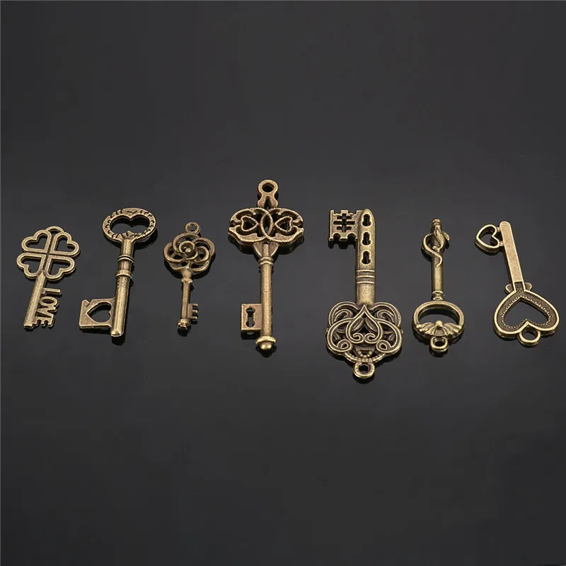 7 шт. винтажный кулон в античном стиле со старинным орнаментом форме скелета и