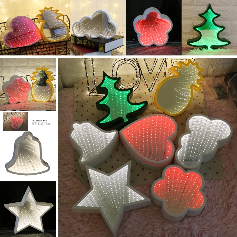Amroe 3D креативные Звездные облака туннельные лампы Ночник Led макияж зеркальный