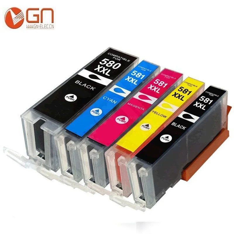 5pk GN 6pk совместимый PGI 580 CLI 581 XXL чернильный картридж для принтера CANON принтерам Pixma TR7550 TR8550 TS6150 TS6151 TS8150 TS8151 TS8152 - Цвет: 5pk