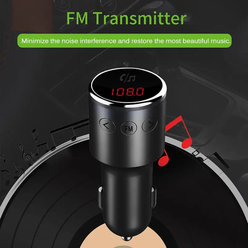 Onever fm-передатчик Bluetooth V4.2 Беспроводной автомобильный FM трансмиттер MP3 плеер Поддержка карт флеш-накопителей телефонные звонки в режиме Hands-free Dual USB Порты и разъёмы