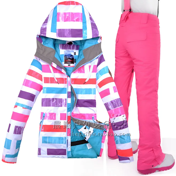 Зимняя одежда Женская лыжная куртка + брюки ветрозащитный водонепроницаемый