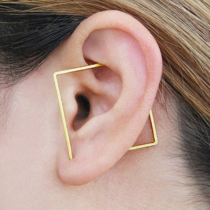 

Gold Ear Cuff Ear Climber Handmade Square Earrings Gold Filled/925 Silver Jewelry Oorbellen Minimalist Earrings For Women
