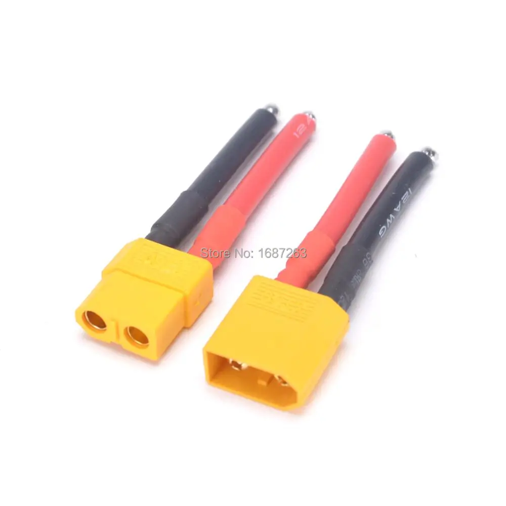 Штекер 12AWG для литий-полимерных аккумуляторов 40 мм 4 см силикагель 1 шт.