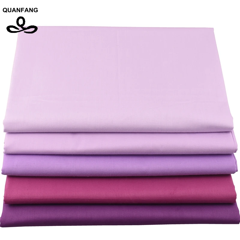 QUANFANG 5pcs/lot Solid Color Series Printed Twill Cotton Fabric For Patchwork DIY&ampSewing Cloth Quilting Material Baby Children | Дом и сад